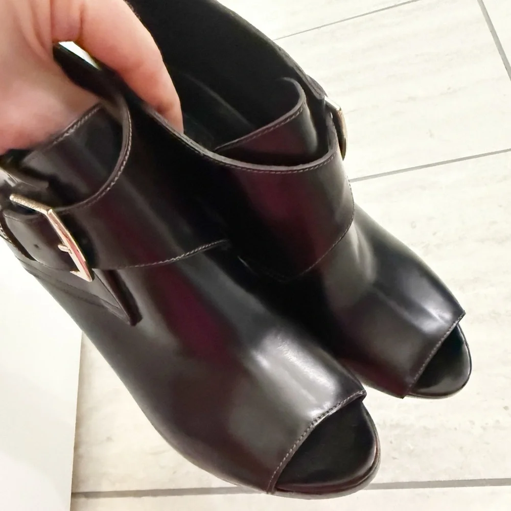 Burberry Brown  Leather Moto Bootie - size 39.5 or US size 9 - NWOB - Picture 9 of 13